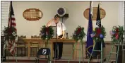  ??  ?? Roger Ham, Post 174 Adjutant, US Navy veteran, led the virtual Willits Wreath Across America ceremony.