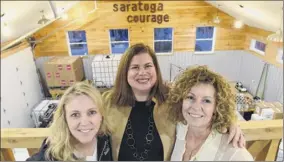  ?? Lori Van Buren / Times Union ?? Co-owners, from left, Holly Shishik, Serene Mastrianni and Kellie Fisher in Courage Distillery in Greenfield Center.