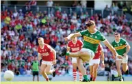  ?? ?? SPOT ON Kerry’s David Clifford buries penalty yesterday