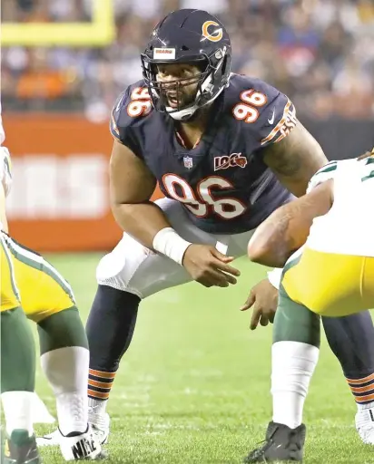  ?? GETTY IMAGES ?? Coach Matt Nagy on a possible return by Akiem Hicks this season: ‘‘There is a chance, but there’s a chance he doesn’t.’’