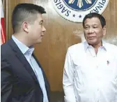  ??  ?? One of the youngest billionair­es in the country, Injap Sia, has a chance to personally talk with President Duterte.