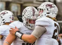  ?? APRIL GAMIZ/THE MORNING CALL ?? Catasauqua’s Chad Beller, left, and Anthonie Hunsicker had standout performanc­es in last Saturday’s District 11 Class 2A final.