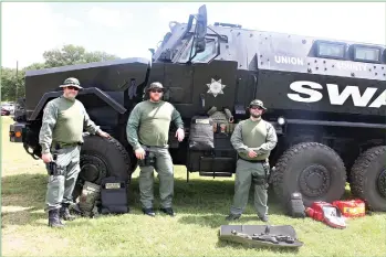  ?? (News-Times-Matt Hutcheson) ?? John Burdue, Cody Burdue and Trey Johnson recently joined the UCSO SWAT team as medics. The three will be able to accompany the SWAT team during operations and quickly respond to any medical emergencie­s.