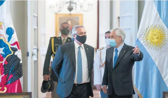  ?? I NA ?? El presidente Alberto Fernández realizó su primera visita de Estado a Chile donde se encontró con su par Sebastián Piñera.