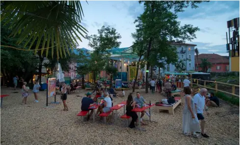 ?? TI-PRESS ?? Il ‘Locarno Garden’ per il Festival: una sorta di prova generale del parco pubblico che sorgerà in futuro