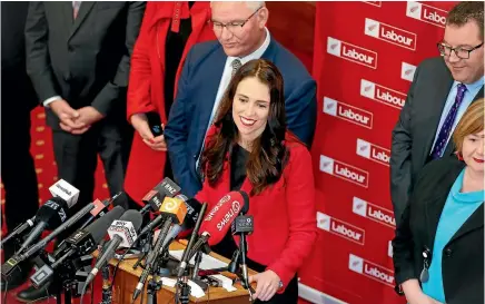  ?? PHOTO: MONIQUE FORD/STUFF ?? New Labour leader Jacinda Ardern said she was looking forward to the election campaign, with Kelvin Davis as her deputy.