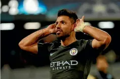  ?? ANDREW BOYERS/REUTERS ?? Sergio Aguero rammed home a hat-trick in City’s 3-1 win over Newcastle yesterday morning.