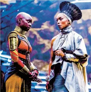  ?? DISNEY ?? Danai Gurira (left) and Angela Bassett in “Black Panther: Wakanda Forever,” which is now streaming on Disney+. Bassett is nominated for best supporting actress at next month’s Oscars.