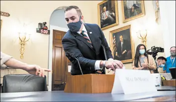  ?? BILL CLARK/AP ?? National Guard Maj. Adam DeMarco arrives to testify during a House Committee on Natural Resources hearing in July on actions taken June 1 at Lafayette Square in Washington.