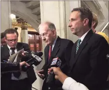  ?? File photo ?? Senate President Pro Tempore Martin Looney, D-New Haven, center, and Senate Majority Leader Bob Duff, D-Norwalk.