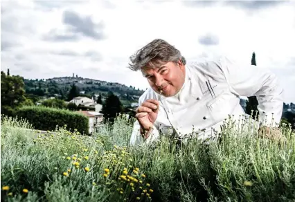  ??  ?? Alain Llorca en son petit paradis, digne d’un paysage à la Cézanne.