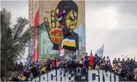  ?? June. Photograph: Daniel Garzon Herazo/NurPhoto/Rex/Shuttersto­ck ?? Indigenous women of the Misak community and others protest in Bogota, Colombia, in