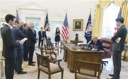  ?? (White House) ?? PRESIDENT DONALD TRUMP makes a call on Friday to US Jewish leaders ahead of Rosh Hashana.
