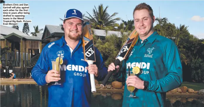  ??  ?? Brothers Chris and Dan Gartrell will play against each other for the first time in years after being drafted to opposing teams in the Mendi Tropical Big Bash. Picture: Evan Morgan