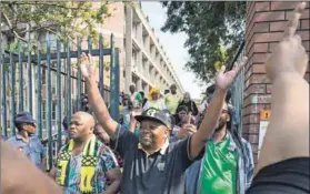  ??  ?? Victory: ANC councillor Lawrence Dube celebrates the court ruling that the KwaZulu-Natal elective conference was unlawful. Photo: Rogan Ward