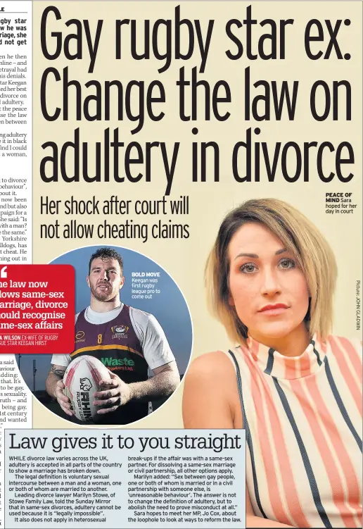  ??  ?? Keegan was first rugby league pro to come out PEACE OF MIND Sara hoped for her day in court