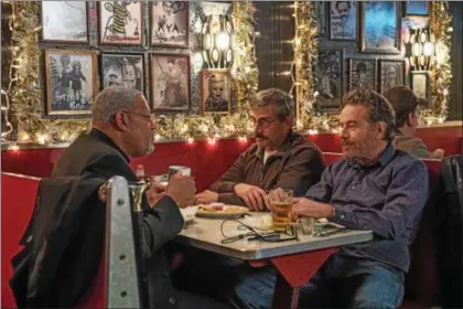  ?? LIONSGATE ?? Laurence Fishburne, left, Steve Carell and Bryan Cranston share a scene in “Last Flag Flying.”