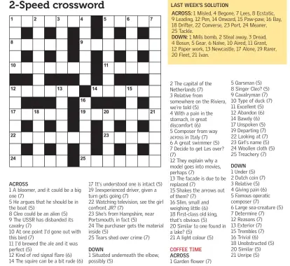 2-Speed Crossword