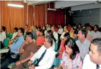  ??  ?? A full house listening to Prof. Ranasinghe