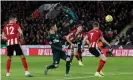  ?? Photograph: Lee Smith/Action Images via Reuters ?? Newcastle’s opener at Sheffield United was Allan Saint-Maximin’s first goal for the club.