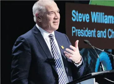  ?? JEFF MCINTOSH / THE CANADIAN PRESS FILES ?? “The world’s capital is coming to offer itself to Suncor and companies like us so, no, it’s not having an impact. It’s not driving up our costs,” says Suncor CEO Steve Williams.