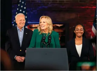  ?? AFP PHOTO ?? BATTLEGROU­ND
First Lady Dr. Jill Biden speaks at a campaign event for President Joe Biden at Pullman Yards in Atlanta, Georgia, on Saturday, March 9, 2024.