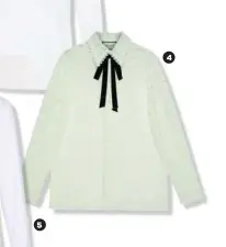  ??  ?? 1. Camisa blanca de manga larga, de Lacoste (150 €). 2. Camisa de satén con lazada, de Woman El Corte Inglés (29,99 €). 3. Camisa blanca con cuello de hojas, de Óscar de la Renta (c. p. v.).
4. Camisa de macramé floral, de Gucci (1800 €). 5. Camisa blanca de algodón, de Scalpers (59,90 €).