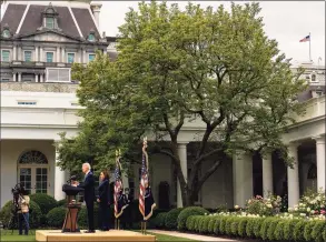  ?? Demetrius Freeman / The Washington Post ?? President Joe Biden and Vice President Kamala Harris during a COVID- 19 update in the Rose Garden at the White House on Thursday.