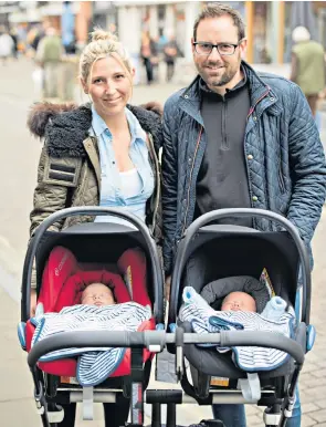  ??  ?? Mike Davies, 41, is a higher-rate taxpayer who works for a pharmaceut­icals company. He will be £340 better off when the threshold is increased.
Mr Davies, who lives in Stratford-uponavon with his fiancée Elizabeth Brown, 39, their four-week-old twin...