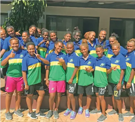  ?? Photo: Yogesh Chandra ?? Solomon Islands women’s football team in lautoka on August 23, 2018.