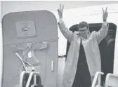  ?? AP ?? Bruce Laingen steps from the first of four planes carrying the freed Iranian hostages from West Point, N.Y., to their official welcome in Washington on Jan. 27, 1981.