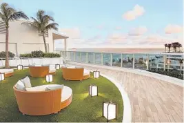  ?? CONRAD FORT LAUDERDALE BEACH ?? Spinnaker Pool Grill boasts panoramic views of the beach and ocean from plush lounge seating at the Conrad Fort Lauderdale Beach resort.