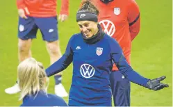  ?? HENRIK MONTGOMERY/ASSOCIATED PRESS ?? Carli Lloyd of the U.S. and her teammates practice Friday at Friends Arena in Stockholm ahead of a friendly match against Sweden on Saturday.