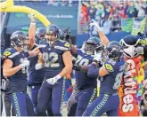  ?? STEPHEN BRASHEAR/ASSOCIATED PRESS ?? Seattle tight end Jimmy Graham (88) celebrates after scoring a touchdown in the second half of Sunday’s game against the Texans.