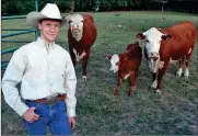  ??  ?? Presidenti­al Scholar and Gordon Lee High School graduate Dalton C. Green has his own herd of Hereford cattle. (Photo courtesy of Michael Green)