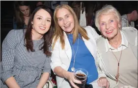  ??  ?? Siobhan Murphy, Sheila Sweeney and Noreen Brady enjoying the Mhuire Gan Smál Presentati­on Primary and Desmonds Ladies GAA Club Strictly Come Dancing