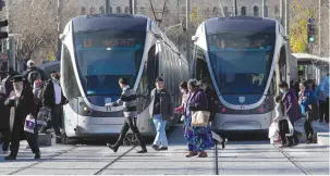  ?? (Marc Israel Sellem/The Jerusalem Post) ?? ACCORDING TO the Planning Administra­tion, the existing and planned light rail lines in Jerusalem are only expected to meet the city’s transporta­tion demands until the year 2030.