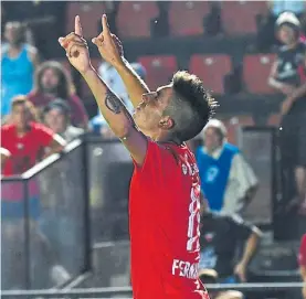  ?? J. ALMEIDA ?? Gol. Fernández grita en Santa Fe. El lunes repitió en San Juan.