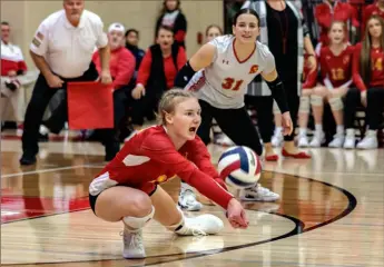  ?? For the Post-Gazette ?? North Catholic’s Ally Feczko goes for a dig Saturday.