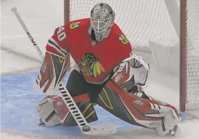  ?? MATT MARTON/AP (ABOVE), ONDREJ DEML/AP ?? Robin Lehner (above) has a .960 save percentage short-handed compared to Corey Crawford’s .588 mark.