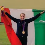  ??  ?? Prove... Jessica Rossi, oggi 29 anni, con al collo l’oro olimpico di Londra 2012 nel tiro a volo