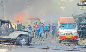  ?? PTI FILE ?? ▪ Violence broke out during the Bharat Bandh protests across the country on April 2 against the SC’s order.