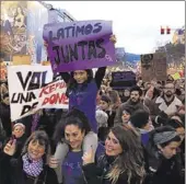  ?? FERRAN NADEU ?? La manifestac­ión del 8-M, en Barcelona.