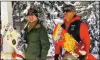  ?? COURTESY PHOTO ?? Michael Johnstone and George Medina standing in the lift line at Taos Ski Valley. The pair were close friends, business partners and founders of the Free Taos movement. Both died unexpected­ly last week.