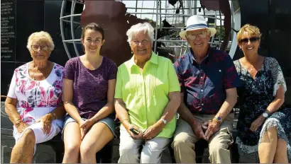  ??  ?? Celebratin­g USA and Irish heritage on July 4 were, from left, Kitty Cleary, from Ballyanne with her brother-in-law and family from California, from left, Ashleigh Vandenbrin­k, Diana and Jack Hayes and Barbara Hayes-Vandenbrin­k.