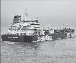  ?? [STENA BULK] ?? Iran’s Revolution­ary Guard announced it has seized the British oil tanker Stena Impero in the Strait of Hormuz, the latest provocatio­n in a strategic waterway that has become a flashpoint in the tensions between Tehran and the West.