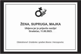  ?? / ŽENSKA MREŽA BIH ?? Gradačac, 11. august 2023.