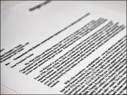  ?? ASSOCIATED PRESS ?? Above, a copy of a letter to President Donald Trump from the law firm of Morgan, Lewis & Bockius LLP, in which the attorneys tell the president 10 years of tax returns show no income from Russian sources.