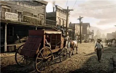  ??  ?? COWBOY UP Red Dead Redemption’s hero (or anti-hero, depending on the player) is Arthur Morgan, who travels through a dazzling landscape of wilderness and honky-tonk towns.