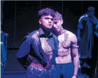  ??  ?? Whanga¯ rei Boys’ High School’s Tyrese Mataiti as Macbeth with Mahanga Mitchell as Banquo’s ghost.